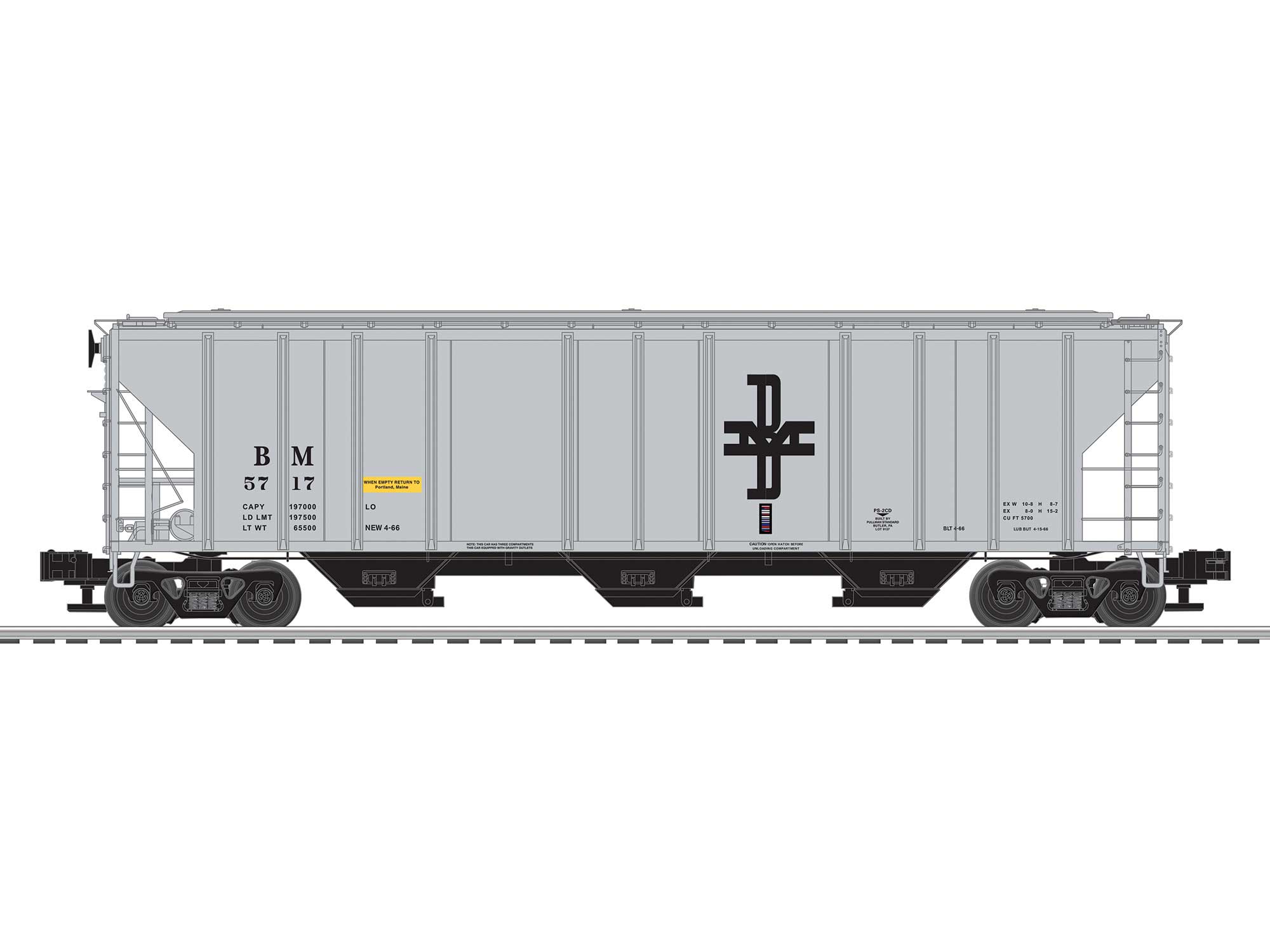 Boston & Maine PS2CD Covered Hopper